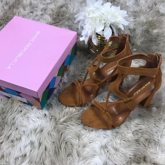 Shoe Republic LA Shoes - Shoe Republic LA Chestnut Chunky Strappy Heel